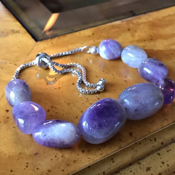 African Amethyst Sterling Silver Bracelet - Picture 3 of 6